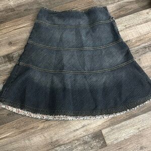 Jigsaw denim skirt jean frayed detail Sz 14